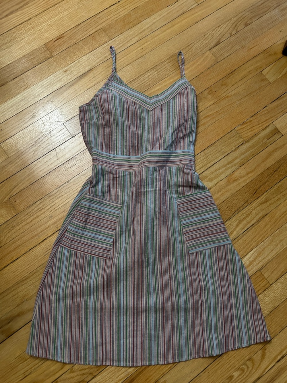 Striped Multicolor Spaghetti Strap Dress